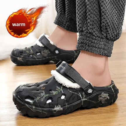 YRZL Mens Slippers Sandals for Men Clogs Autumn Winter Bedroom Plush Home Cotton Slipper Cute Warm Non-slip Indoor Women Slipper