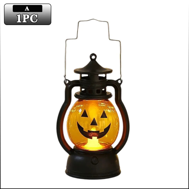 Halloween Pumpkin Ghost Face Lamp Portable Skull Decoration Light for Bar Party Table Atmosphere Prop Halloween Decor Use