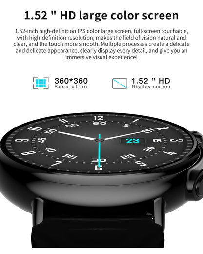 1.52 inch Bluetooth Call Smart Watch Men Sports Fitness Tracker Heart Rate Monitor Music Playback Smartwatch For Android IOS