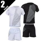 2/6 Pack Plus Size Men's Quick-drying Short-sleeved Shorts Suit Men's Leisure Sports Running Fitness T-shirt Joker Shorts Teen