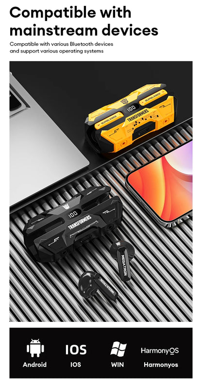 Genuine TRANSFORMERS TF-T51 Bluetooth Wireless Earphones Low Latency Gaming Earbuds Long Endurance High Music Headphones Choice