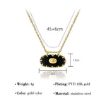 YACHAN 18K Gold Plated Stainless Steel Pendant Necklaces for Women Trendy Colorful Acrylic Charm Y2K Jewelry