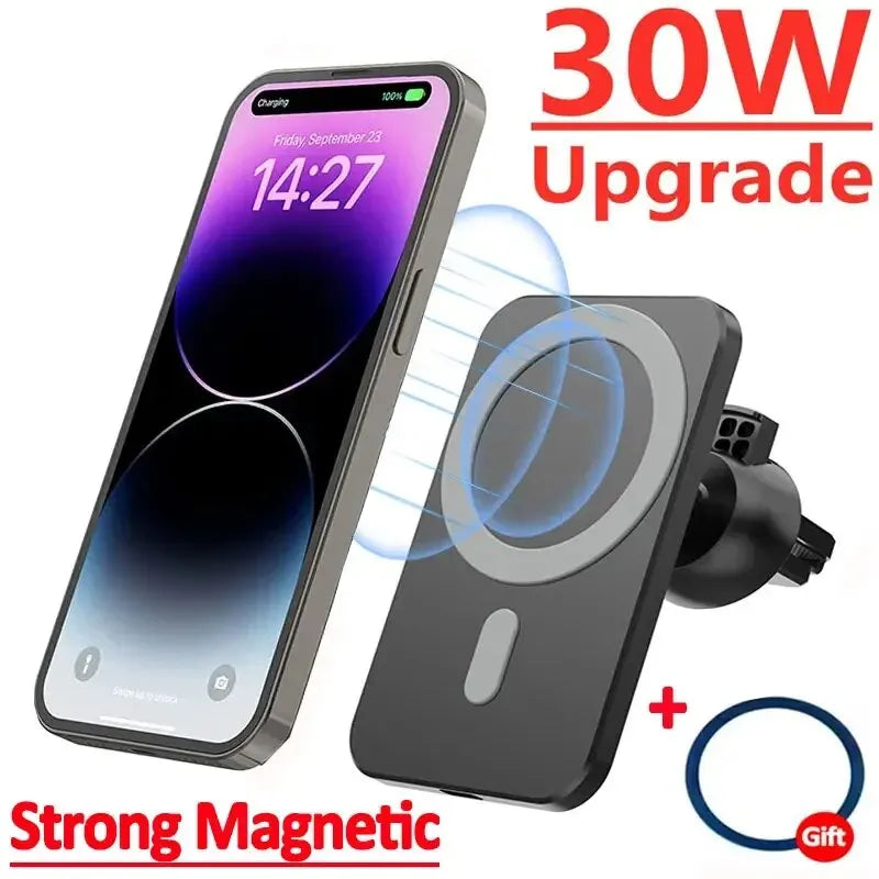 30W Magnetic Car Wireless Charger For iPhone