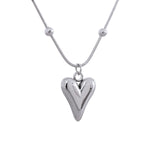 Yhpup Temperament Heart Pendant Chain Necklace for Women Stainless Steel Stylish Choker 18 K Jewelry Waterproof Party Gift