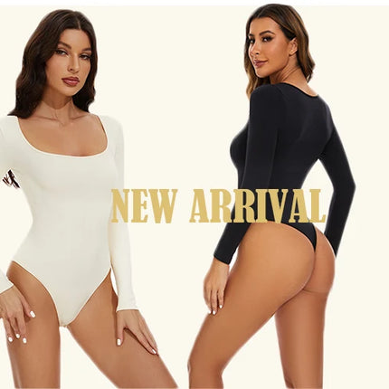 GUUDIA Ribbed Tummy Jumpsuit Daily Shaper Bodysuits Light Control Compress Tummy Control Open Crotch Shapewear Suits Open Crotch