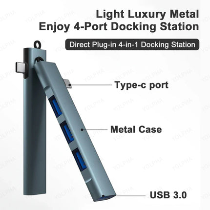 4 Ports Hi-Speed HUBs High Speed 4 Port USB 3.0 Multi HUB Splitter Expansion For Desktop PC Laptop Adapter