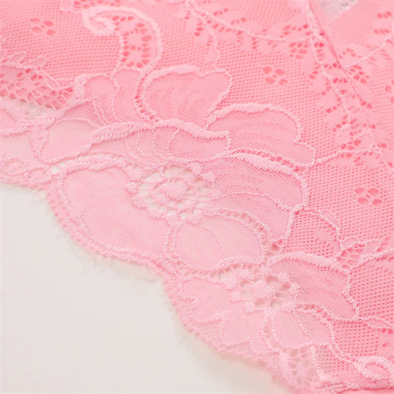 3PC/Set Women Sexy Lace Panties Low Rise Hollow Out Briefs Floral Transparent Underwear for Feamale Elastic Straps Soft Lingerie