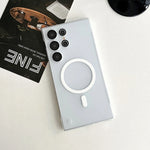 Ultra Slim For Magsafe Clear Frameless Phone Case For Samsung S24 Plus S22 S23 Ultra Magnetic Wireless Charging Borderless Cover