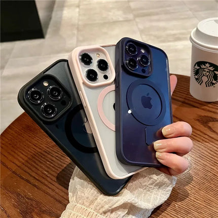 Luxury Magnetic Wireless Charge For Magsafe Case for iPhone 16 15 14 Plus 13 12 11 Pro Max Shockproof Transparent Bumper Cover