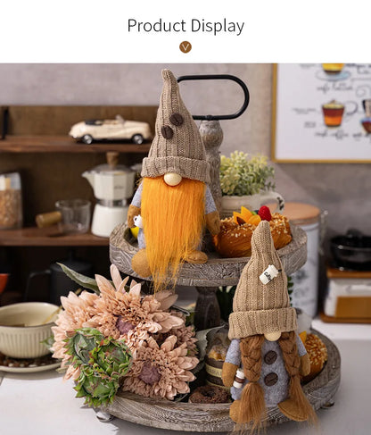 4 Styles Coffee Gnome Dolls Coffee Gnomes Plush Nordic Doll Bar Home Decoration Knitted Faceless Doll Elf Dwarf Plush Figurine