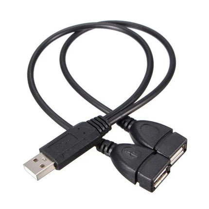 High Quality USB 2.0 Cable USB Double Splitter Adapter Cable One To Two Female To USB 2 Male Power Extension Cable