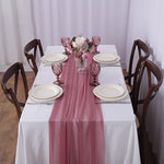 Chiffon Table Runner Sheer Fabric Silk for Boho Sheer Fabric Wedding Arch Overlay Draping Decoration Birthday Party Table Decor