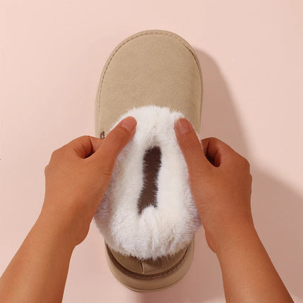 Winter Solid Color Fashion Cotton Women Slippers Warm Indoor House Cover Heel Non Slip Ourdoor Garden Letter Lightweight Shoes