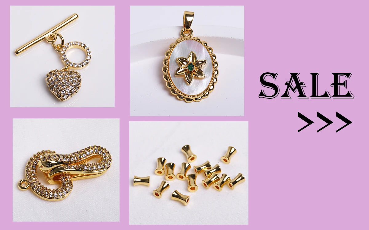 18K Gold Plated Separators For Bead,Spacers Beads For Jewelry Making,Brass Metal Round Beads,DIY Bracelets/Necklace Accessories