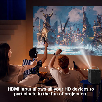 HONGTOP Android Smart Mini Projector 300ANSI Lumen Portable Projector 4K with WIFI Bluetooth 1080P Home Movie Theater Beamer