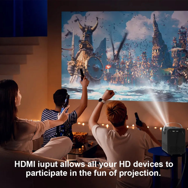 HONGTOP Android Smart Mini Projector 300ANSI Lumen Portable Projector 4K with WIFI Bluetooth 1080P Home Movie Theater Beamer