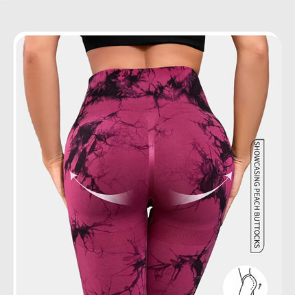 Tie Dyed Yoga leggings Women  Fitness Sports leggings High Waist Peach Hip Underpants 2024 New Tight Yoga Pants