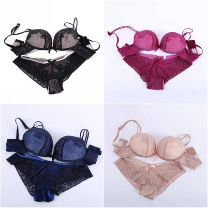 Women Sexy Lingerie Set Fashion Lace Lingerie Sets For Ladies Soild Color Bra Comfortable Intimates Underwear Suit Female
