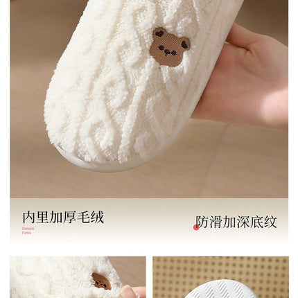 QYCKABY Women's Lovely Simplicity Fur Slippers Unisex Home Comfortable Plush Lined Slip On Shoes, Mens Warm Autumn Winter Slides
