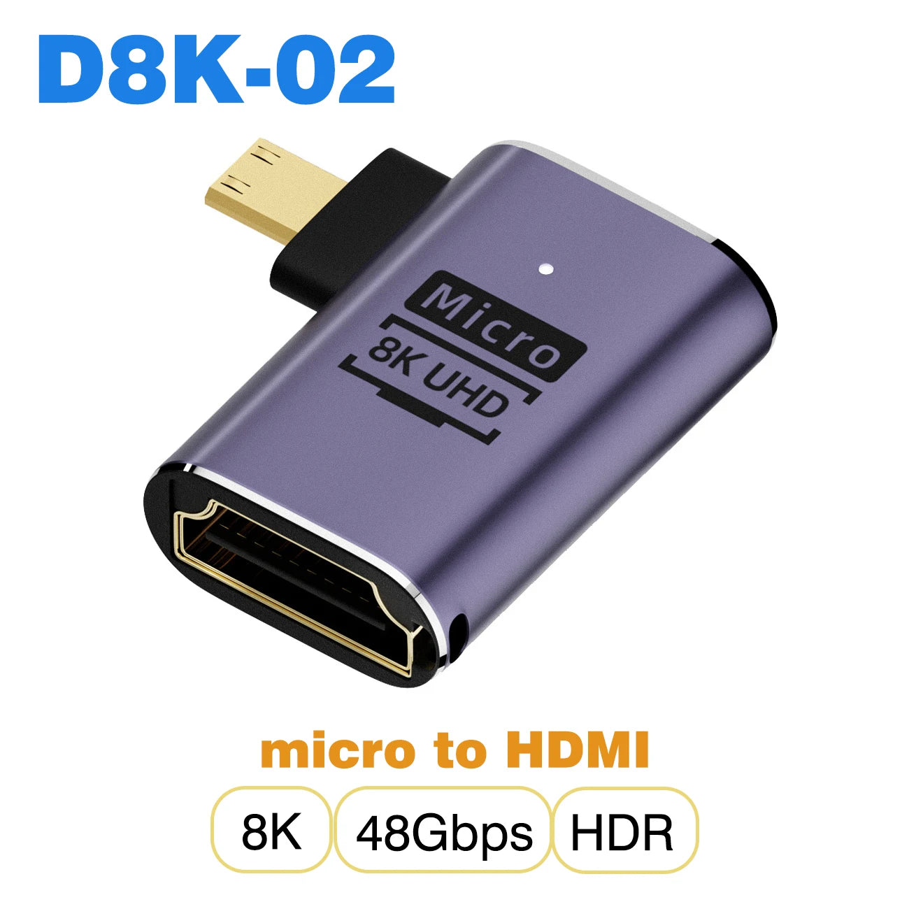 UGOURD HDMI2.1 Cable Adapter mini micro hdmi to HDMI 2.1 Converter 48Gpbs 8K60HZ 4K120HZ for HDTV Projector PS4 PS5 Laptop PC