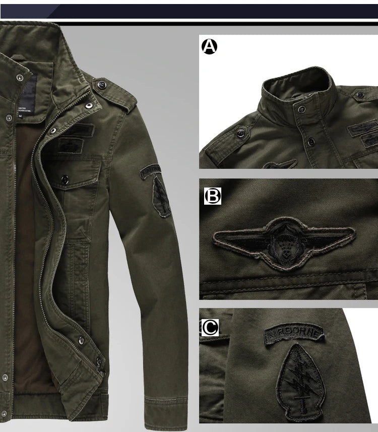 New 2023 Casual Army Military Jacket Men Plus Size M-6XL Jaqueta masculina Air force one Spring & Autumn Cargo Mens Jackets Coat