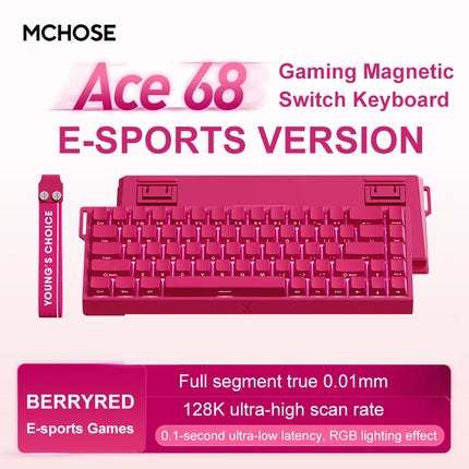 MCHOSE ACE68 ACE60 Pro Magnetic Keyboard Wired Mechanical for Gaming 0.01mm RapidTrigg 8000Hz SOCD/Rs 0.125ms 128K Sampling Rate