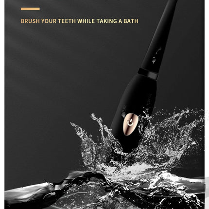 Jianpai Adult Black White Classic Acoustic Electric Toothbrush Adult 5-gear Mode USB Charging IPX7 Waterproof Acoustic Electric