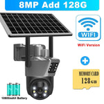8MP 4K WiFi Solar Camera Outdoor Wireless CCTV Surveillance Camera With Solar Panel Dual Lens PTZ IP Cam Security Protection