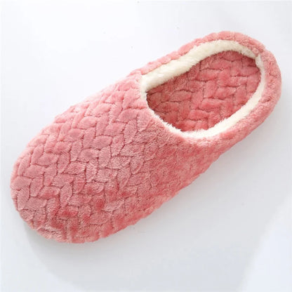 Women Men Home Slippers Plush Warmer Indoor Slipper Autumn Winter House Flat Floor Shoes Female Soft Slient Slides For Bedroom