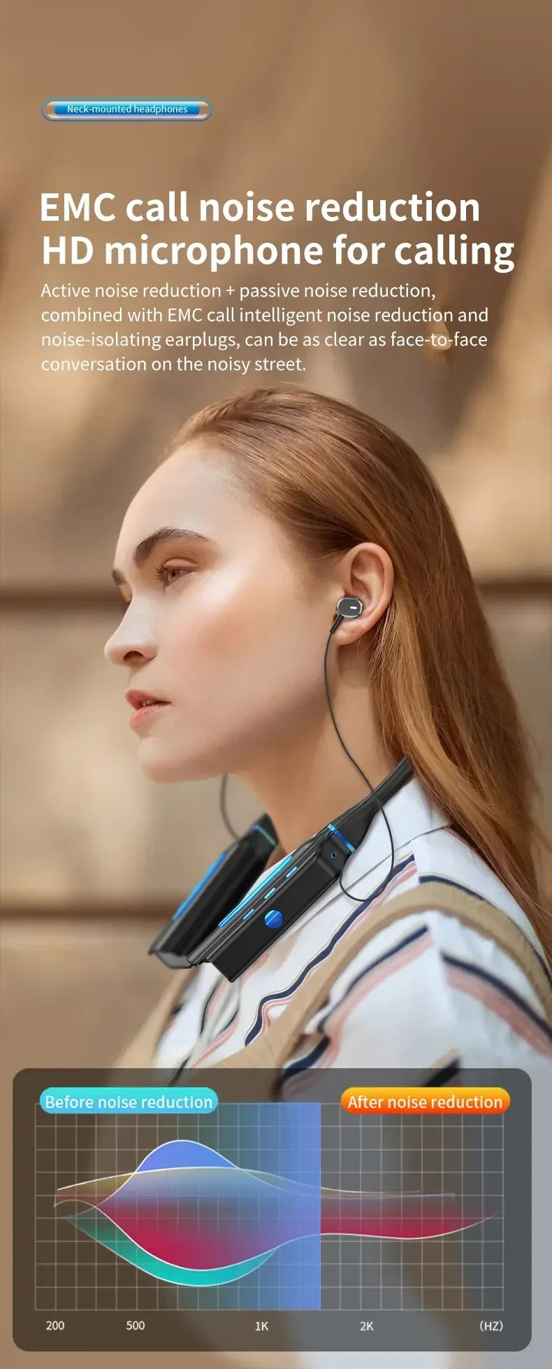 10000Hours Playback Wireless Headphones Neckband Earphone Bluetooth Bass Headset Sports Waterproof Earplugs Can Be As Power Bank
