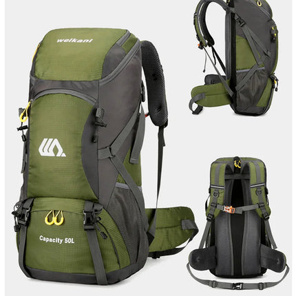 50L Travel Backpack Camping Men Large Hiking Bag Tourist Rucksack Waterproof Outdoor Sports Climbing Mountaineering Bag Luggage