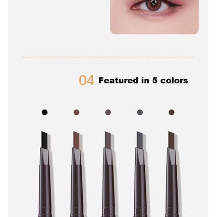 5 Colors Eyebrow Cosmetics Pencil Waterproof Double-headed Eyebrow Tattoo Natural Long Lasting Makeup Paint Eyebrow Pencil