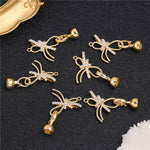 Juya Handmade 18K Gold Silver Plated Fastener Bail Connector Clasps Accessories For Needlework Pearls Beads Jewelry Making