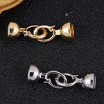 Juya Handmade 18K Gold Silver Plated Fastener Bail Connector Clasps Accessories For Needlework Pearls Beads Jewelry Making