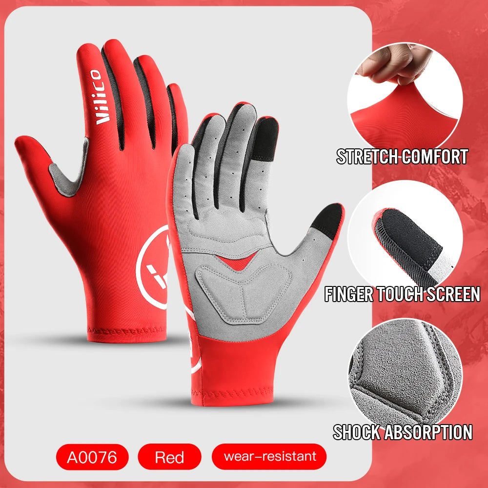 Touch Screen Long Full Fingers Half Fingers Gel Sports Cycling Gloves MTB Road Bike Riding Racing Women Men Bicycle Gloves