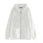 Men's Fleece Jackets Fashion Zipper Sweatshirts Spring Autumn Loose Casual Hoodies Women's Y2k Long Sleeve Solid Hooded Jacket