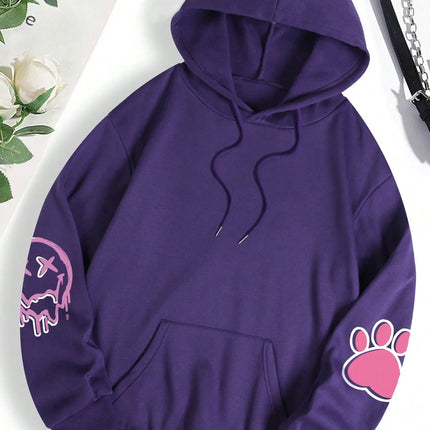 Hip Hop Street Casual Printed Female Hoodies Fashion Hoodie Oversize Loose New Sweatshirts Autumn Warm Fleece Clothing
