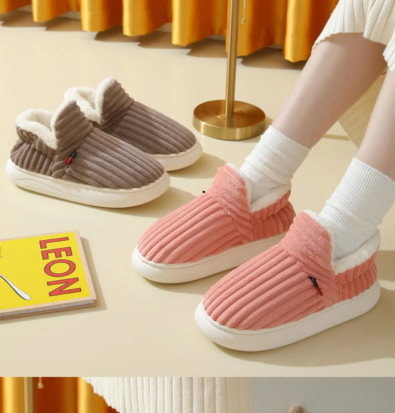 Litfun New Fur Slippers For Women Men Winter Furry Fashion Warm Ankles Plush Cozy Slides For Home Indoor Soft Sole Cotton Shoes