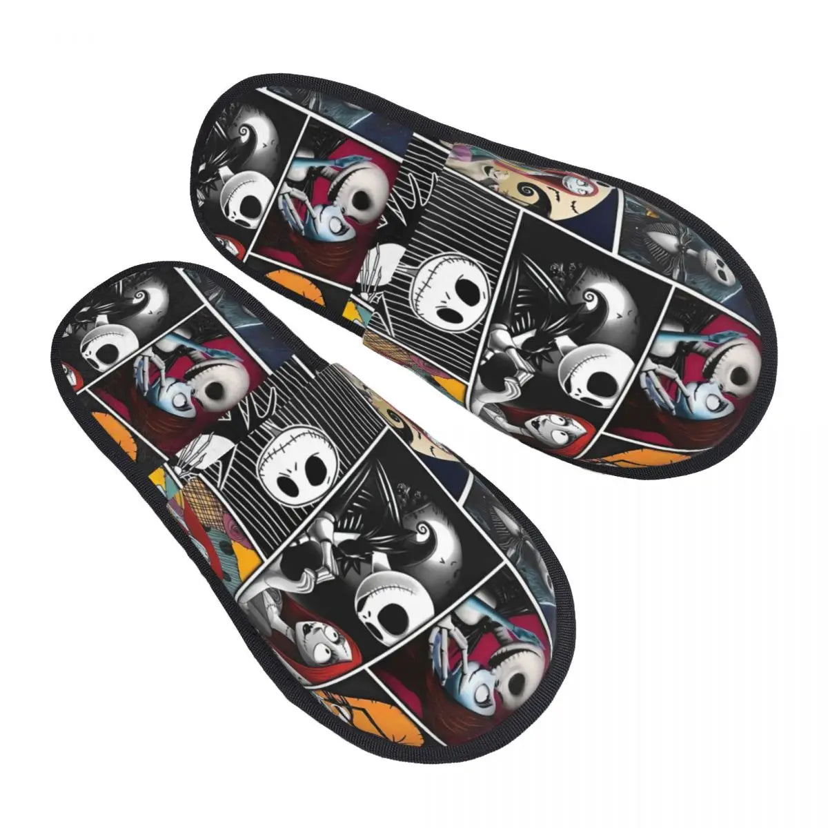 Custom Halloween Nightmare Before Christmas House Slippers Warm Jack Skellington Memory Foam Fluffy Slipper Indoor Outdoor Shoes