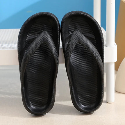 Rimocy Soft Sole EVA Women's Flip Flops 2023 Summer Beach Non-slip Cloud Slippers Women Thick Platform Clip Toe Bathroom Slides