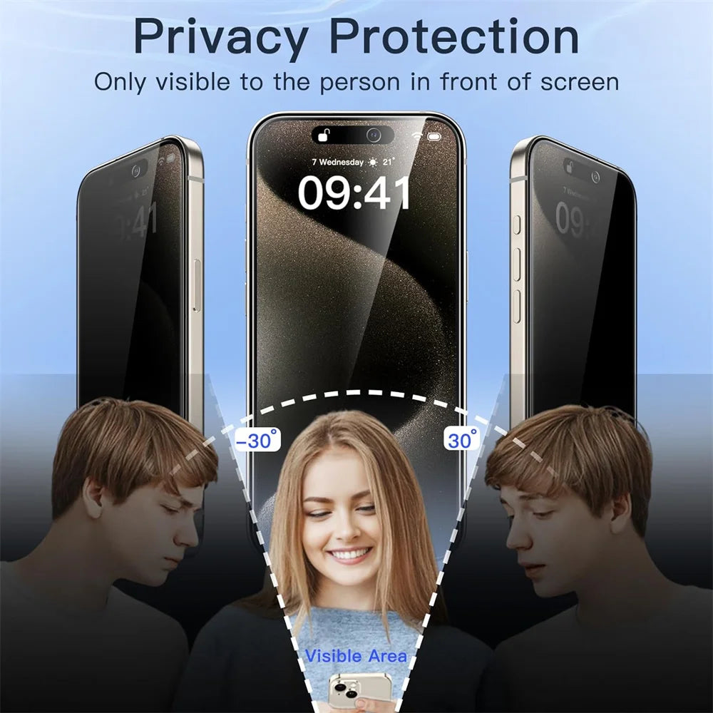 Privacy Screen Protector For iPhone 17 Pro Max Anti-Spy Glass For iPhone 16 15 14 13 12 11 Pro Max Privacy Film iPhone 17 Pro