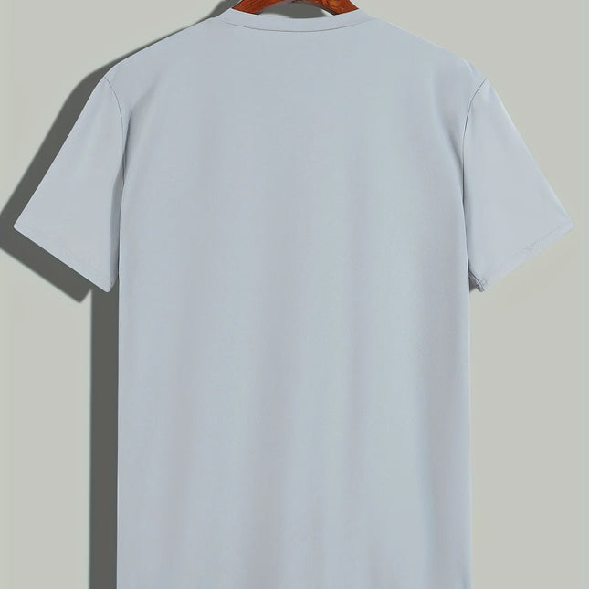 Men's Summer Casual Loose Size 100% Cotton Letter Print Round Neck Short Sleeve T-shirt Top