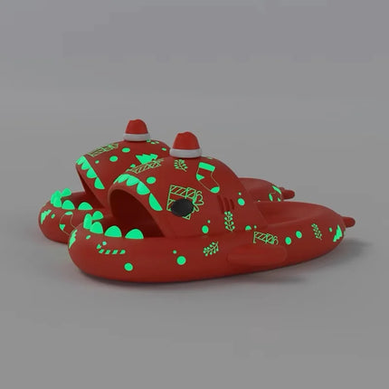 Luminous Shark Slippers Christmas Halloween Pumpkin DIY Shoes Woman Men Platform Sandals Anti Slip Couples Indoor Beach Slides