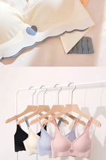 3Pcs Adjustable Beauty Back Bra Intimates Gather No Steel Ring Sports Anti-Sagging Bra French Color Contrast Seamless Underwear