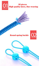 1Pair Shoelaces for Sneaker Elastic No Tie Shoe Laces Stretching Lock Lazy Laces Quick Rubber Shoelace Round Shoestrings