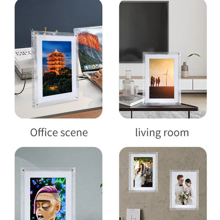 Acrylic Digital Photo Frame 5/7 Inch 1000mAh Vertical Display IPS Screen 2G Memory Battery Porta Retrato Digital