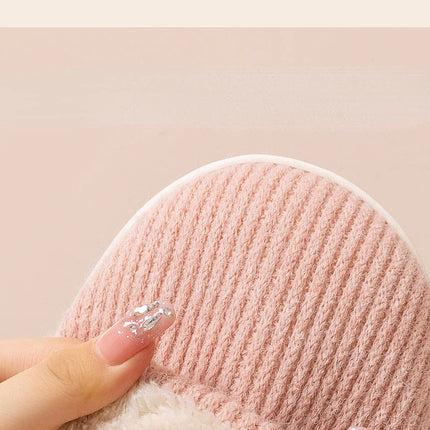 House Fuzzy Slipper Women Striped Winter Warm Fur Plush Non Slip Grip Indoor Lazy Soft Female Thermal Home Shoe Flat Male Men