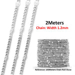 No Fade 2Meters Stainless Steel Chains for Jewelry Making DIY Necklace Bracelet Accessories Gold Chain Lips Beads Beaded Chain