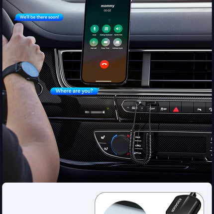 Essager USB Bluetooth 5.0 Receiver Aux Bluetooth Adapter For Car 3.5mm Jack Speaker Auto Handfree Car Audio Music Transmitter