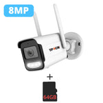 8MP 4K IP Camera Wifi Wireless 5MP AI Human Detect iCSee CCTV Bullet Outdoor Surveillance Security Protection Video Camera Cam